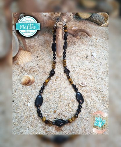 Collier de haute protection, chance et douleurs création artisanale ''MaLitho'' de chez Bijoux, pierres et bien-être