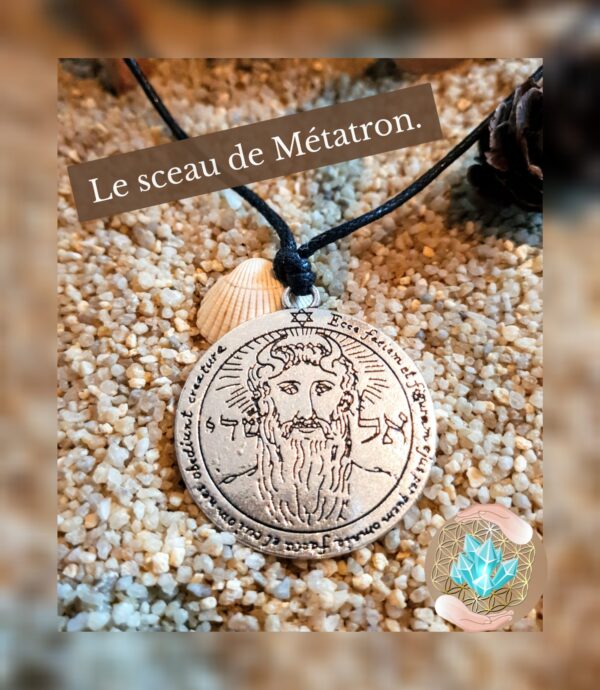 pendentif argenté sceau de l' Archange Métatron, Bijoux, pierre et bien-être (3)