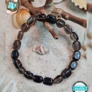 Bracelet de PROTECTION en LARME D'APACHE (OBSIDIENNE FUMÉE) de chez Bijoux pierres et bien-être