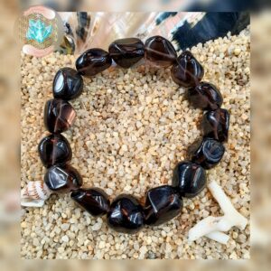 Bracelet de PROTECTION en LARME D'APACHE (OBSIDIENNE FUMÉE) de chez Bijoux pierres et bien-être