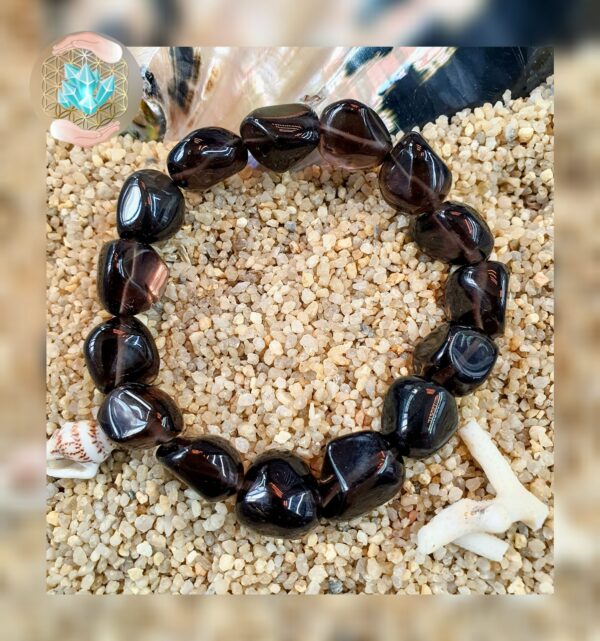 Bracelet de PROTECTION en LARME D'APACHE (OBSIDIENNE FUMÉE) de chez Bijoux pierres et bien-être
