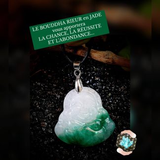 BOUDDHA RIEUR EN JADE : CHANCE, REUSSITE, ABONDANCE, GAINS AUX JEUX  DE HAZARD de chez Bijoux, Pierres et bien-être